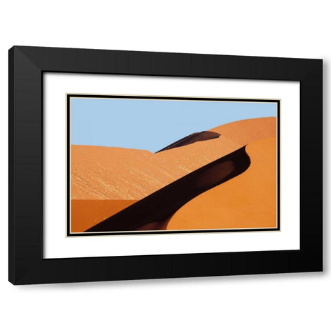 Namibia, Namib-Naukluft Park Sand dune abstract Black Modern Wood Framed Art Print with Double Matting by Kaveney, Wendy