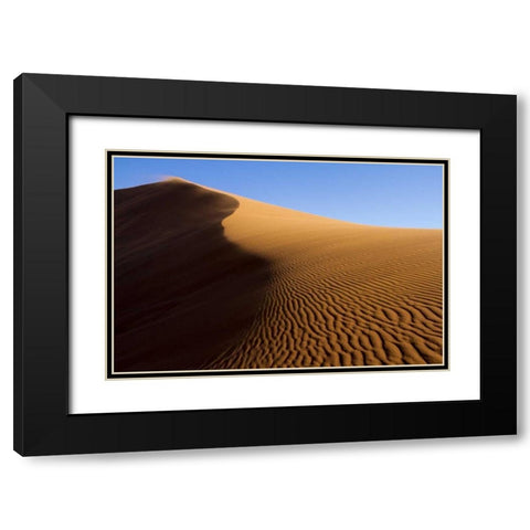 Namibia, Namib-Naukluft NP Blowing sand on dune Black Modern Wood Framed Art Print with Double Matting by Young, Bill