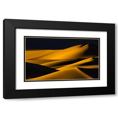 Namibia, Namib-Naukluft NP Abstract of sand dune Black Modern Wood Framed Art Print with Double Matting by Young, Bill