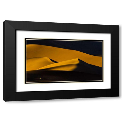 Namibia, Namib-Naukluft NP Abstract of sand dune Black Modern Wood Framed Art Print with Double Matting by Young, Bill