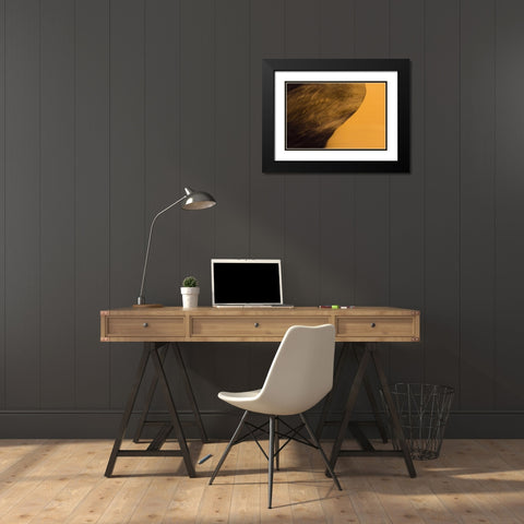 Namibia, Namib-Naukluft NP Blowing sand on dune Black Modern Wood Framed Art Print with Double Matting by Young, Bill