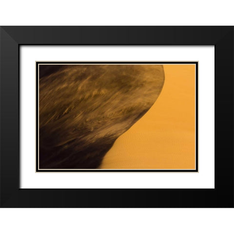Namibia, Namib-Naukluft NP Blowing sand on dune Black Modern Wood Framed Art Print with Double Matting by Young, Bill