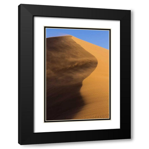 Namibia, Namib-Naukluft NP Blowing sand on dune Black Modern Wood Framed Art Print with Double Matting by Young, Bill