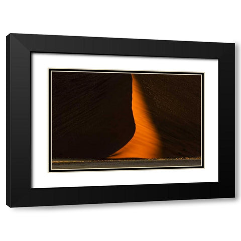 Namibia, Namib-Naukluft NP Abstract of sand dune Black Modern Wood Framed Art Print with Double Matting by Young, Bill