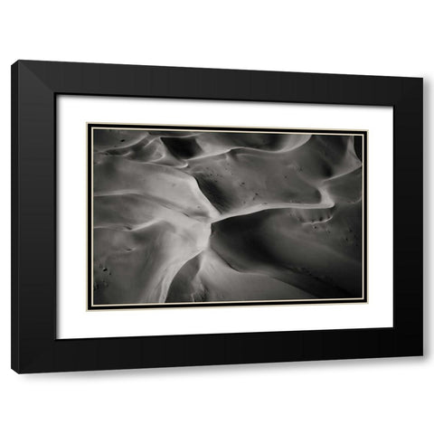 Namibia, Namib-Naukluft NP Aerial of sand dunes Black Modern Wood Framed Art Print with Double Matting by Young, Bill