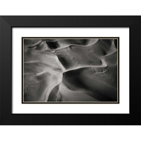 Namibia, Namib-Naukluft NP Aerial of sand dunes Black Modern Wood Framed Art Print with Double Matting by Young, Bill