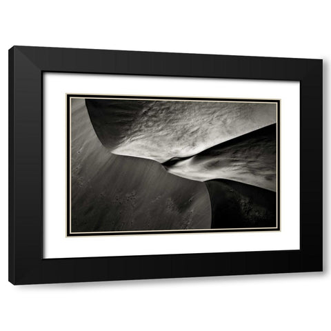Namibia, Namib Desert Aerial view of sand dunes Black Modern Wood Framed Art Print with Double Matting by Young, Bill