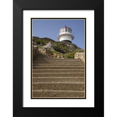 Stairs to a lighthouse, Cape Point, South Africa Black Modern Wood Framed Art Print with Double Matting by Kaveney, Wendy