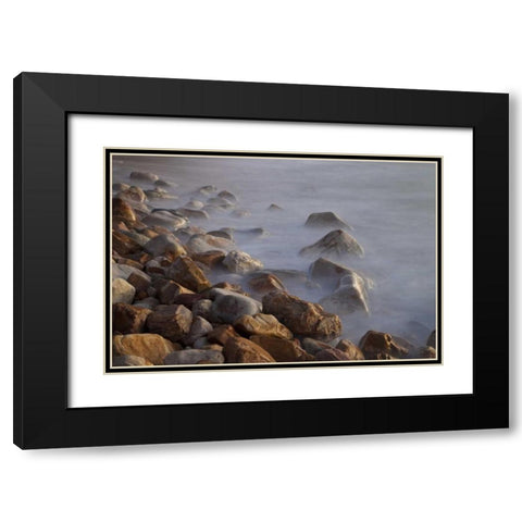 Llandudno Beach at sunset, South Africa Black Modern Wood Framed Art Print with Double Matting by Young, Bill