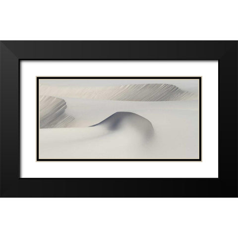 South Africa Sculpted shapes of white sand dunes Black Modern Wood Framed Art Print with Double Matting by Young, Bill