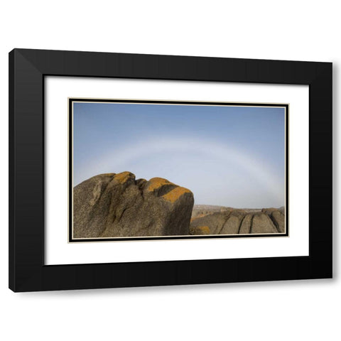 South Boulderbaai Rock resembles Human head Black Modern Wood Framed Art Print with Double Matting by Young, Bill