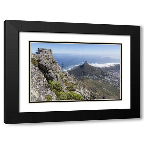 South Cape Town Sky lift on Table Mountain Black Modern Wood Framed Art Print with Double Matting by Lord, Fred