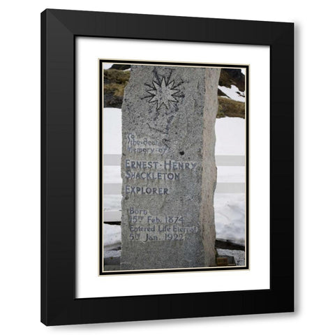 South Georgia Isl, Grytviken Headstone Black Modern Wood Framed Art Print with Double Matting by Paulson, Don