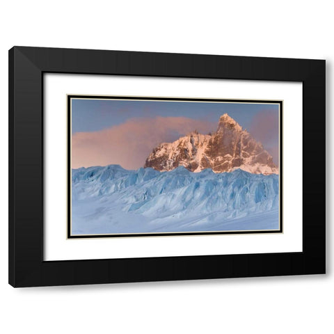 South Georgia Isl,  Graae Glacier and Mt Sabatier Black Modern Wood Framed Art Print with Double Matting by Paulson, Don