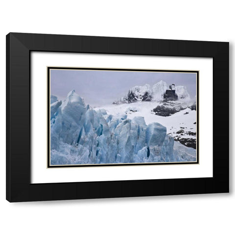 South Georgia Island Harmer Glacier and Starbuck Black Modern Wood Framed Art Print with Double Matting by Paulson, Don