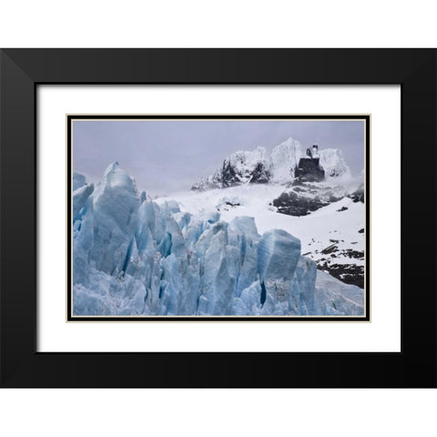 South Georgia Island Harmer Glacier and Starbuck Black Modern Wood Framed Art Print with Double Matting by Paulson, Don