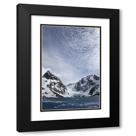 South Georgia Island Dryglaski Fjord and clouds Black Modern Wood Framed Art Print with Double Matting by Paulson, Don