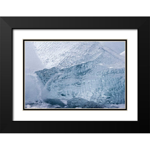 South Georgia Island, Wirik Bay Glacier ice Black Modern Wood Framed Art Print with Double Matting by Paulson, Don