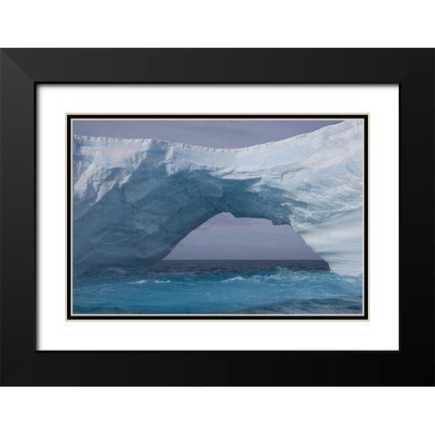 South Georgia Island, Iris Bay Iceberg bridge Black Modern Wood Framed Art Print with Double Matting by Paulson, Don