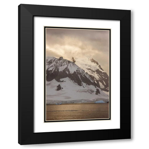 Antarctica, Ronge Island, Mountain scenic Black Modern Wood Framed Art Print with Double Matting by Grall, Don