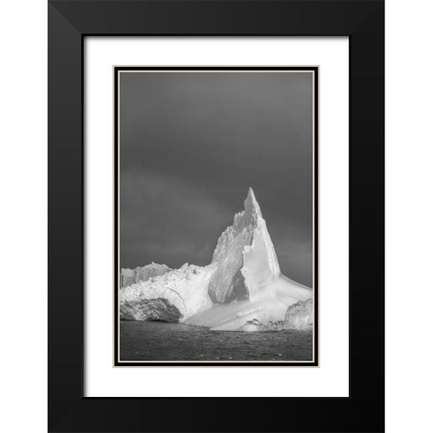 Antarctica-South Georgia Island Lone iceberg and stormy sunset  Black Modern Wood Framed Art Print with Double Matting by Jaynes Gallery