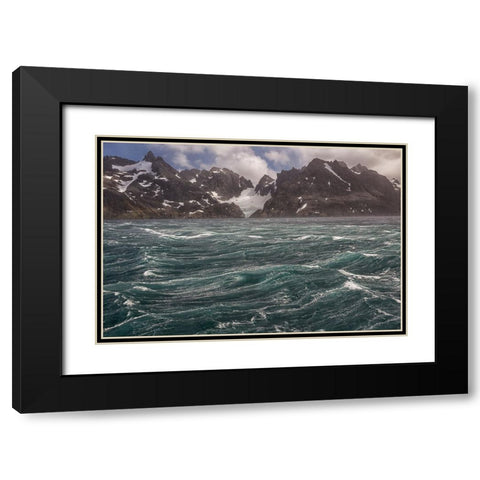 Southern Ocean-South Georgia-Drygalski Fjord Black Modern Wood Framed Art Print with Double Matting by Goff, Ellen B.