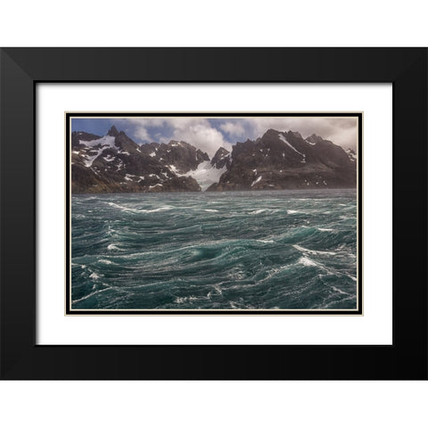 Southern Ocean-South Georgia-Drygalski Fjord Black Modern Wood Framed Art Print with Double Matting by Goff, Ellen B.