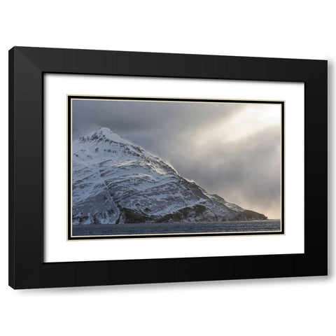 Southern Ocean-South Georgia-Salisbury Plain-Snowy peaks surround Salisbury Plain Black Modern Wood Framed Art Print with Double Matting by Goff, Ellen B.