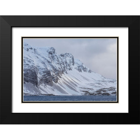 Southern Ocean-South Georgia-Salisbury Plain-Snowy peaks surround Salisbury Plain Black Modern Wood Framed Art Print with Double Matting by Goff, Ellen B.