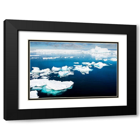 Antarctica-Lemaire Channel-floating ice Black Modern Wood Framed Art Print with Double Matting by Theodore, George and Marilu