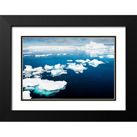 Antarctica-Lemaire Channel-floating ice Black Modern Wood Framed Art Print with Double Matting by Theodore, George and Marilu