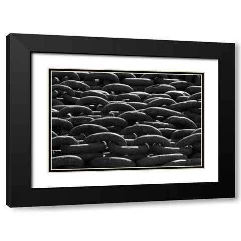 Rusty heavy chains-Grytviken-abandoned whaling station-South Georgia-Antarctica Black Modern Wood Framed Art Print with Double Matting by Su, Keren