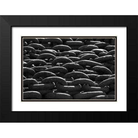 Rusty heavy chains-Grytviken-abandoned whaling station-South Georgia-Antarctica Black Modern Wood Framed Art Print with Double Matting by Su, Keren