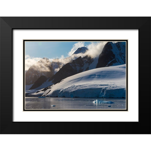 Landscape of snow covered island in South Atlantic Ocean-Antarctica Black Modern Wood Framed Art Print with Double Matting by Su, Keren