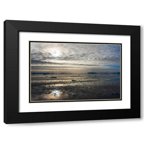 Floating ice on South Atlantic Ocean-Antarctica Black Modern Wood Framed Art Print with Double Matting by Su, Keren