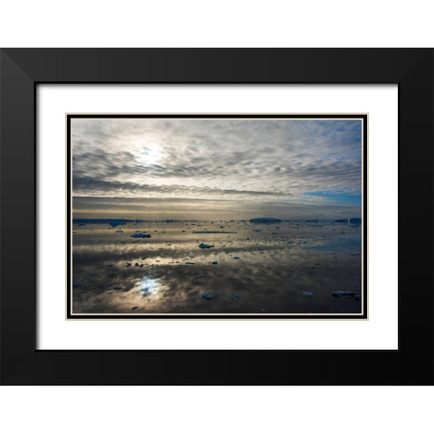 Floating ice on South Atlantic Ocean-Antarctica Black Modern Wood Framed Art Print with Double Matting by Su, Keren