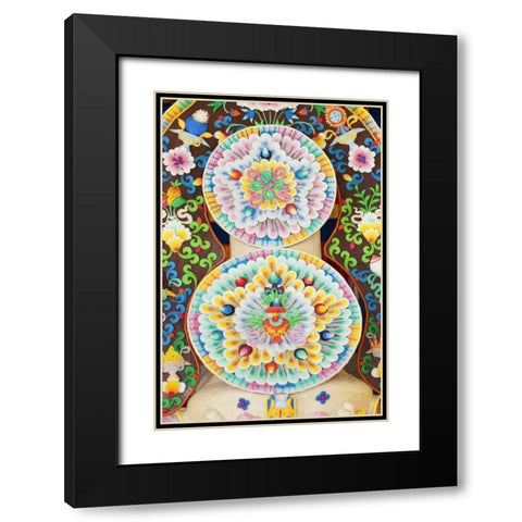 Bhutan, Bumthang Jampey Lhakhang temple alter Black Modern Wood Framed Art Print with Double Matting by Kirkland, Dennis