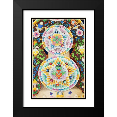 Bhutan, Bumthang Jampey Lhakhang temple alter Black Modern Wood Framed Art Print with Double Matting by Kirkland, Dennis