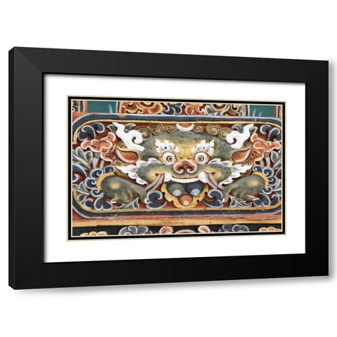 Bhutan, Punakha Punakha Dzong temple woodwork Black Modern Wood Framed Art Print with Double Matting by Kirkland, Dennis