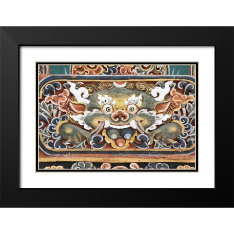 Bhutan, Punakha Punakha Dzong temple woodwork Black Modern Wood Framed Art Print with Double Matting by Kirkland, Dennis