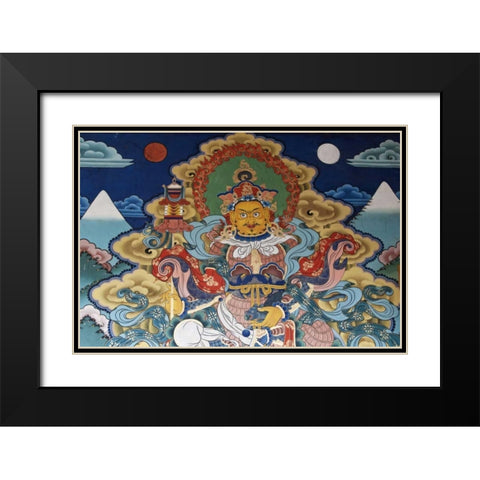 Bhutan, Punakha Murals in Punakha Dzong temple Black Modern Wood Framed Art Print with Double Matting by Kirkland, Dennis