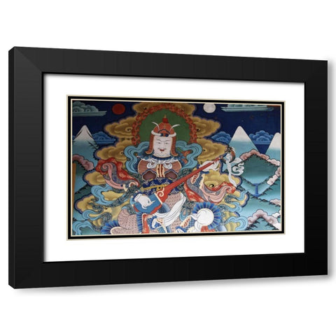 Bhutan, Punakha Murals in Punakha Dzong temple Black Modern Wood Framed Art Print with Double Matting by Kirkland, Dennis