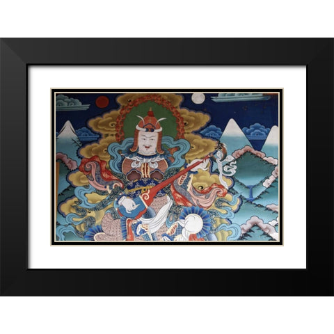 Bhutan, Punakha Murals in Punakha Dzong temple Black Modern Wood Framed Art Print with Double Matting by Kirkland, Dennis