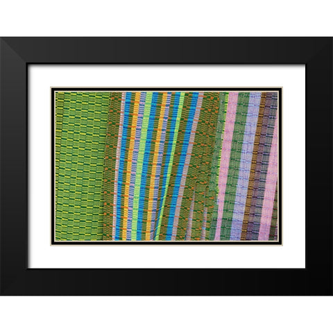Bhutan-Thimphu Traditional Bhutanese hand woven textiles Black Modern Wood Framed Art Print with Double Matting by Hopkins, Cindy Miller