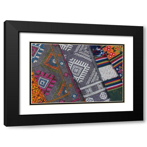 Bhutan-Thimphu Traditional Bhutanese hand woven textiles-wool Black Modern Wood Framed Art Print with Double Matting by Hopkins, Cindy Miller