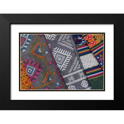 Bhutan-Thimphu Traditional Bhutanese hand woven textiles-wool Black Modern Wood Framed Art Print with Double Matting by Hopkins, Cindy Miller