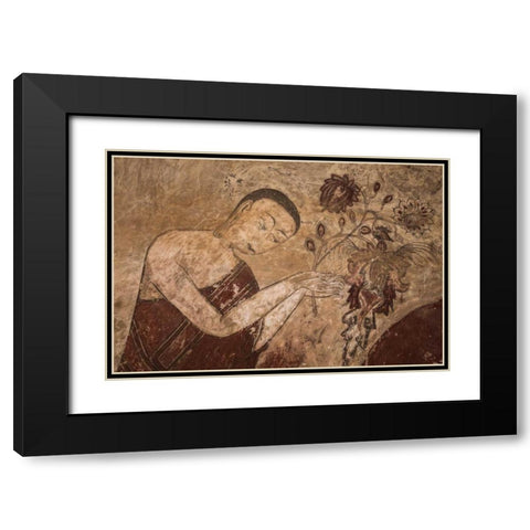 Myanmar, Bagan Artwork in a Buddhist temple Black Modern Wood Framed Art Print with Double Matting by Zuckerman, Jim