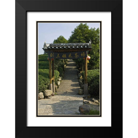 China, Long Ji Covered entrance to a garden park Black Modern Wood Framed Art Print with Double Matting by Williams, Joanne