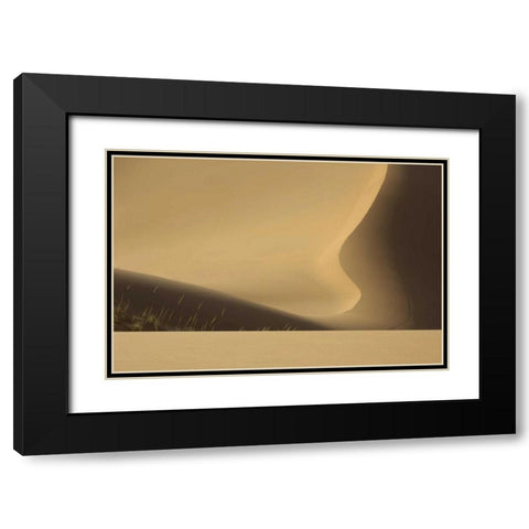 China, Badain Jaran Abstract of desert shapes Black Modern Wood Framed Art Print with Double Matting by Anon, Ellen