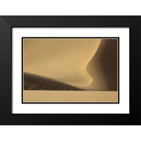 China, Badain Jaran Abstract of desert shapes Black Modern Wood Framed Art Print with Double Matting by Anon, Ellen